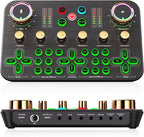 Facmogu K600 Gaming Audio Mixer, Streaming Audio Mixer with XLR Microphone Support, DJ Mixer Built-in 48V Phantom Power, Live Sound Card for PC Phone Live Streaming Podcasting Karaoke Tiktok YouTube