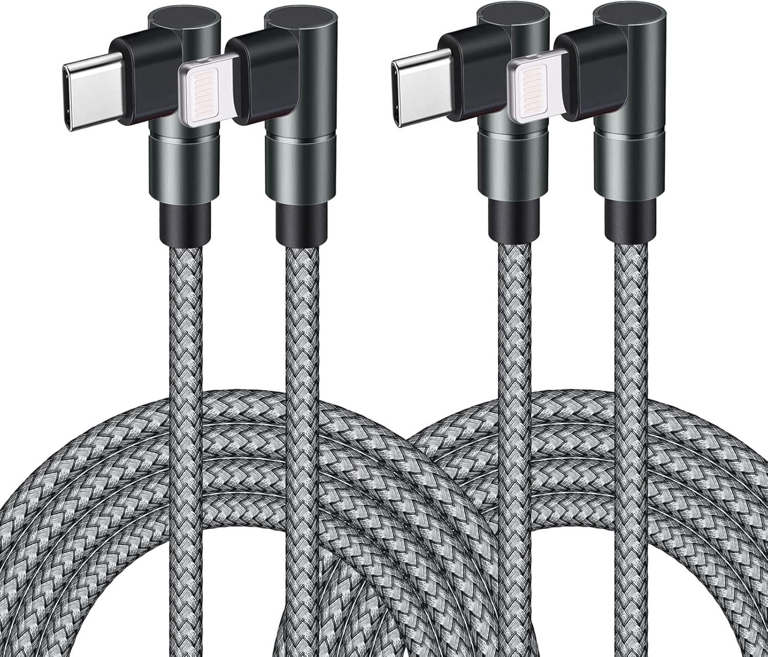 USB C to Lightning Cable 10FT MFi Certified 90 Degree iPhone Fast Charger Nylon Braided Extra Long Charging Cord Compatible with iPhone 14/13/13 Pro Max/13 Mini/12/11/XS/XR/8/iPad 8th