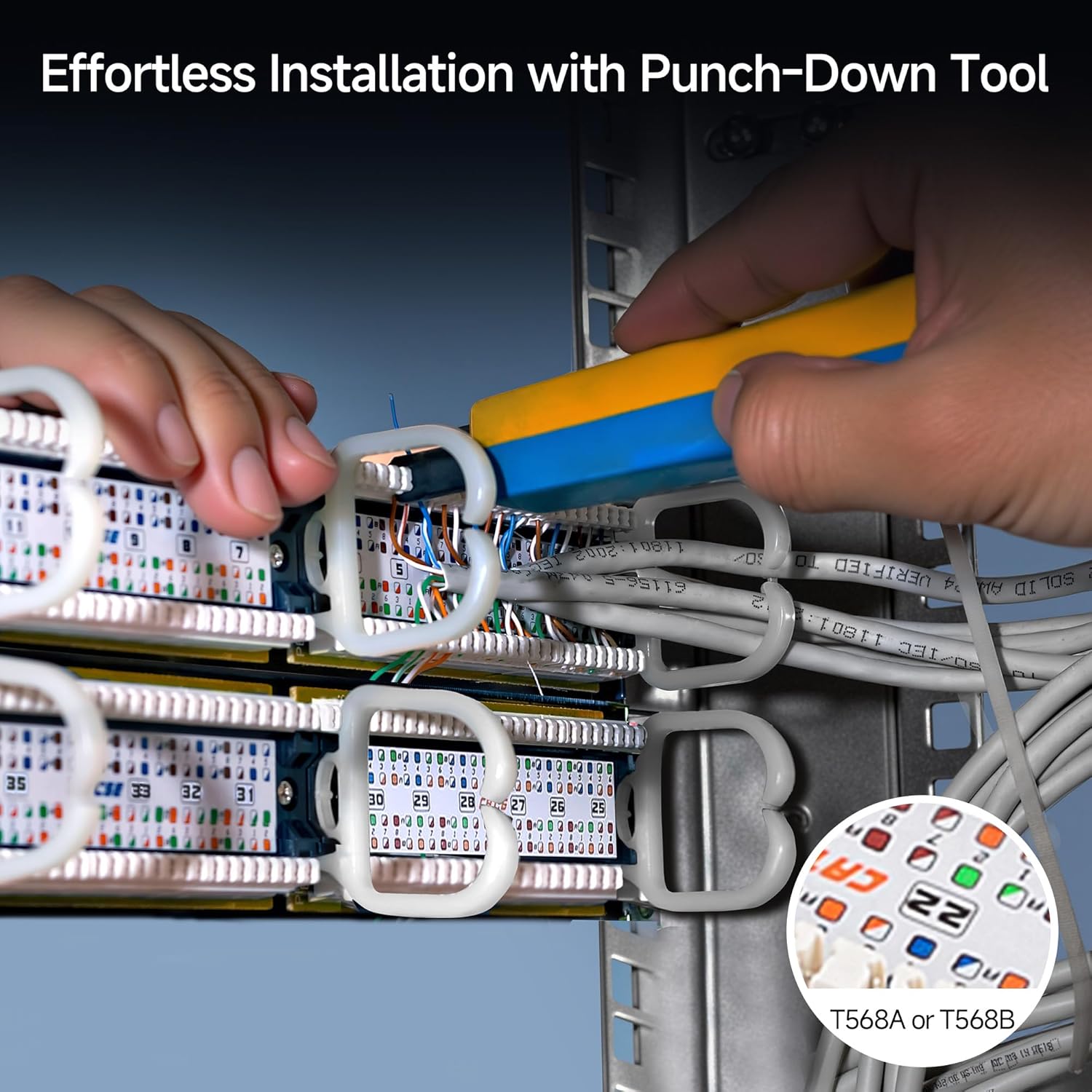 Cable Matters [UL Listed] 48 Port Patch Panel Rackmount or Wall Mount 19-Inch, 2U Cat6 Network Patch Panel for 10 Gigabit Ethernet, 110 or Krone Impact Tools Compatible
