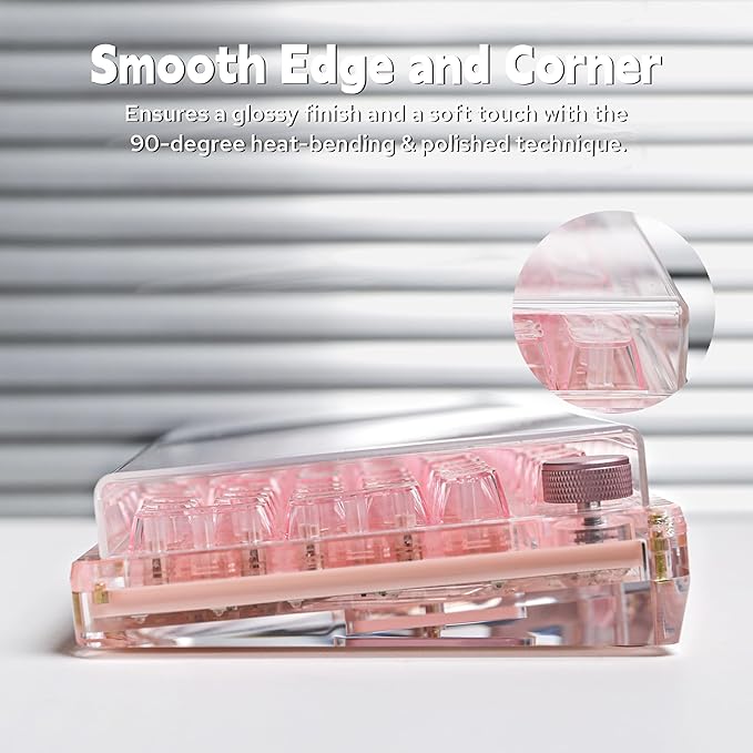 KiiBoom Premium Acrylic Transparent Keyboard Dust Cover, Waterproof, Anti-Dust, Anti-Cat Protector Cover Lid for Mechanical Keyboard (Clear, 15.4'' x 5.3'' x 0.78'')