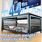 Desk Organizers and Accessories, 2-Tier Computer Monitor Stand Riser with Drawer, Laptop Stand, Office Desk Accessories, Workspace Desktop Organizer for Office Supplies, Black