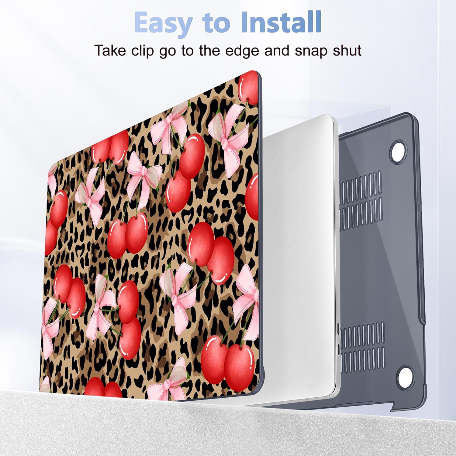 Case for MacBook Pro 13 inch with/Without Touch Bar (2016-2022, M2 A2338 M1 A2289 A2251 A2159 A1989 A1706 A1708), Hard Shell + Keyboard Cover + Dust Plug, Leopard Cherry