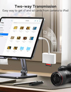 SD Card Reader, USB C to Micro SD/TF/CF Memory Card Reader, 4 in 1 USB Type C Camera Adapter for iPhone 15, iPad Pro, MacBook, Supports Memory Card SD/Micro SD/TF/Compact Flash