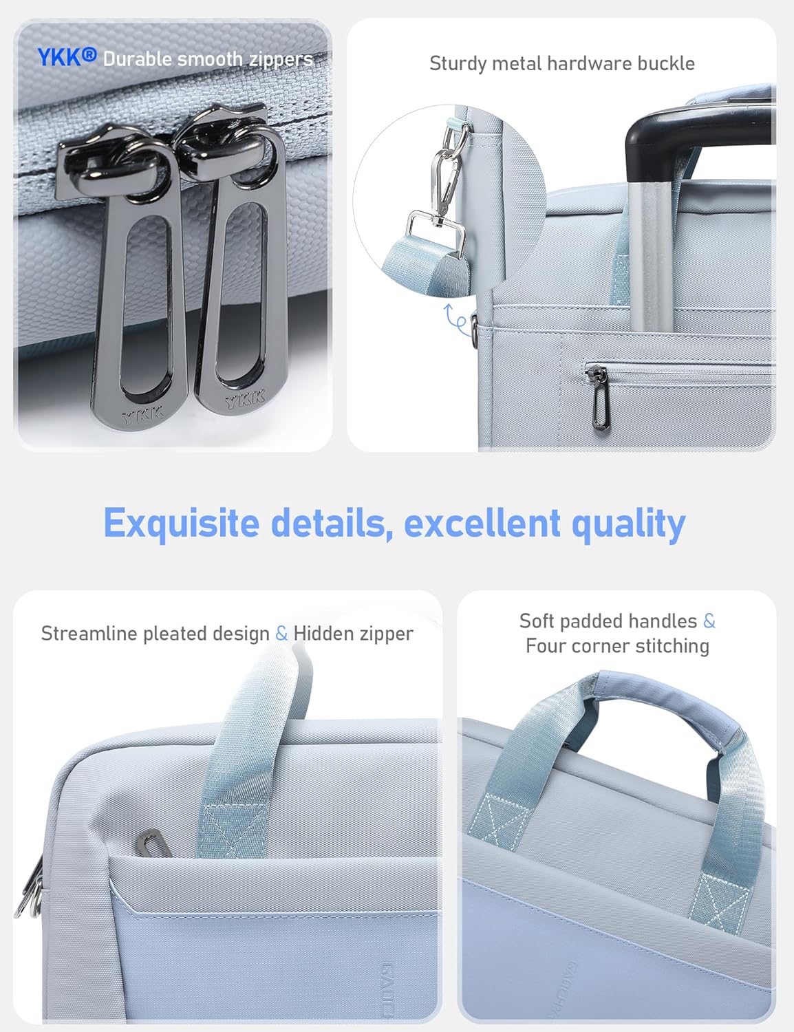 15-16 Inch Laptop Shoulder Bag Business Briefcase Water Resistant Computer Messenger Bags Compatible with MacBook Pro 16, MacBook Air 15 M4, HP, Dell, ASUS Notebook, Blue