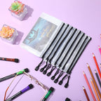 Jetec 32 Pcs Mesh Zipper Bags Toy Storage Bikini Organizer Bag Bolsas Para Guardar Trajes De Baño Waterproof Zipper Reusable Pouch Puzzle Multipurpose for Storage Office(Black,7.5 x 5 Inch)