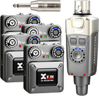 Xvive U4R4 Wireless in-Ear Monitor System Professional IEM System,1 Transmitter and 4 Beltpack Receiver for Studio, Band Rehearsal,Live Performance(U4R4)