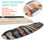 2-in-1 Ergonomic Set, Wave Rise Keyboard Wrist Rest and Massage Bulge Slope Mouse Pad Wrist Support, Cushion Memory Foam Integrated to Relieve Wrist Pain, Multicolour Cat Claws