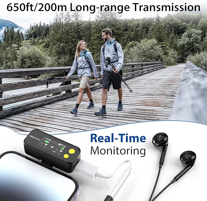 FULAIM X5M Wireless Lavalier Microphone System, Lavalier Lapel Mic with 18H Battery Life Charging Case for DSLR Cameras/iPhone/Android/Live Streaming