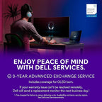 Alienware AW2725DF OLED Gaming Monitor - 26.7-inch Quantom-Dot WQHD (2560x1440) 360Hz 0.03Ms Display, AMD FreeSync Premium Pro, HDMI/DP/USB 3.2 Gen1, Height/Tilt/Swivel/Pivot Adjustability - Black