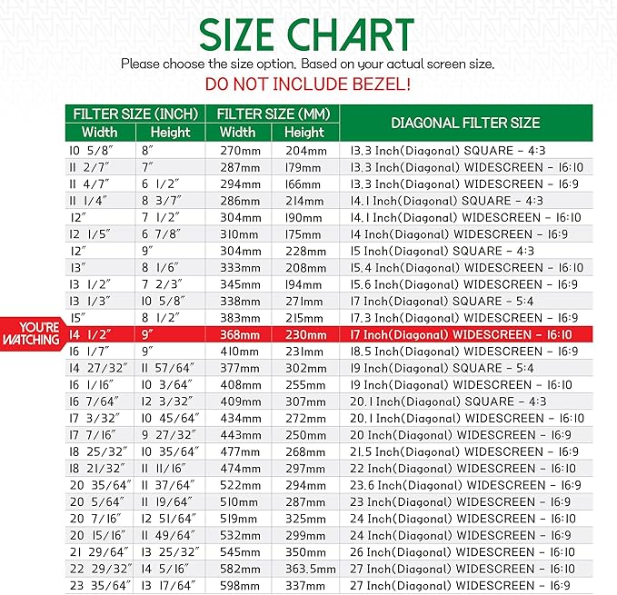 17 Inch Laptop Privacy Screen Shield for 16:10 Wide Display - Anti Glare Computer Privacy Screen Cover/Blue Light Blocking Screen Protector/Scratch Resistant UV Filter/Attachment Type