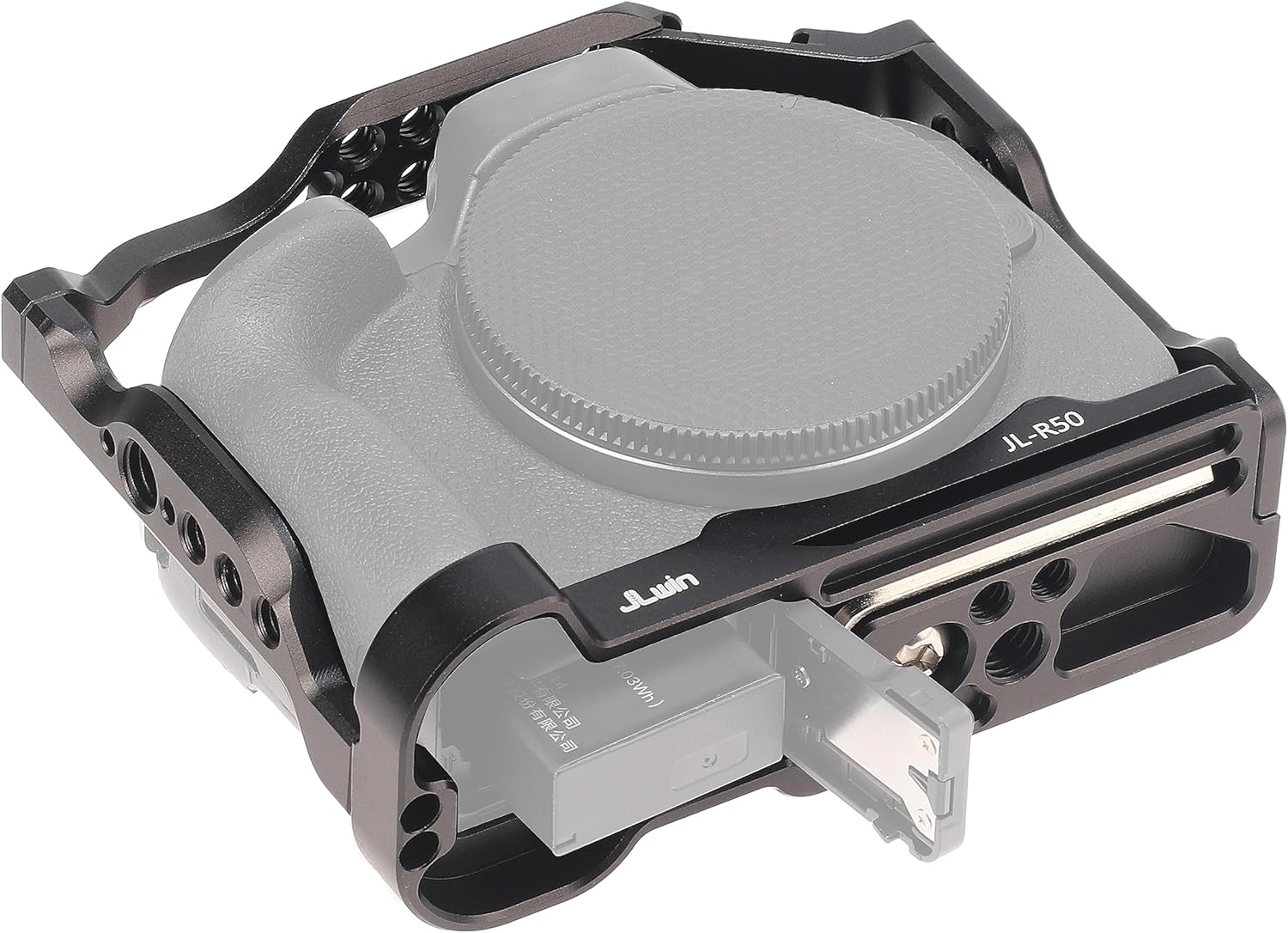 Hersmay R50 Cage with Top Handle,Aluminium Alloy Camera Cage for Canon EOS R50 Mirrorless Cameras, Vlogging Video Shooting Filmmaking Rig Stabilizer with 1/4" Mounting and 3/8" Arri Locating Hole