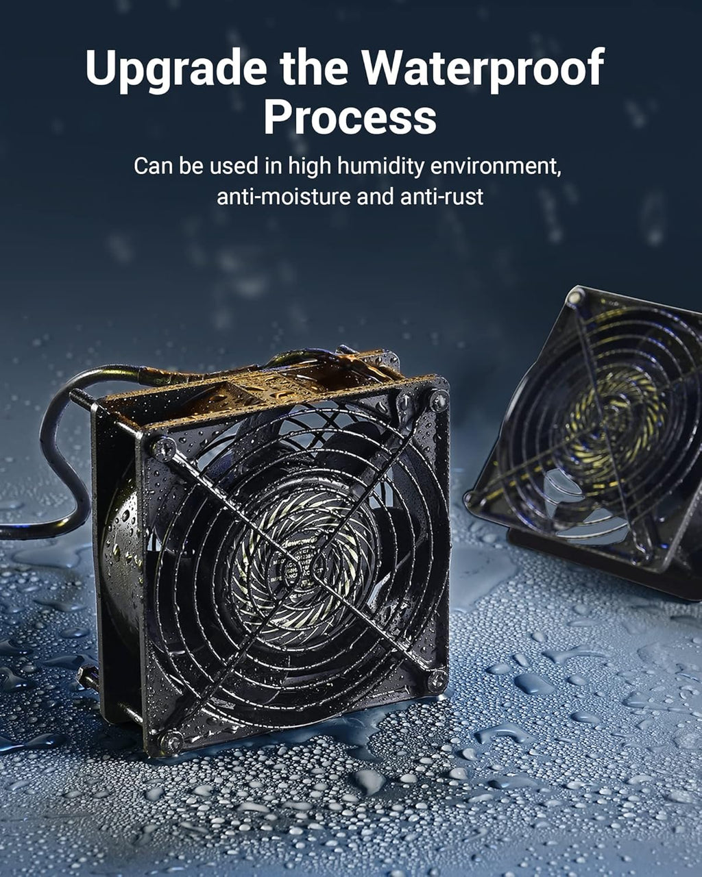 DEWENWILS 2 Pack 120V AC Fan, Waterproof Exhaust Fan 120mm, 18W 2850RPM 90CFM, DIY Cooling Fan for Refrigerator, Computer Case, Compressor Engine, Generator, UL Listed