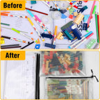 36pcs Large Mesh Zipper Pouch File Bags YOPCDJ Reusable Zippered Pouches for Organizing Classroom, Board Game Storage, Puzzle Bags Black