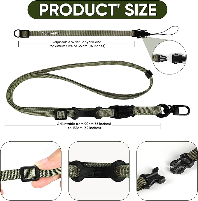 Cell Phone Strap Adjustable Wrist Strap Crossbody Cellphone Holder Extra Long Phone Lanyard Wrist Lanyard (Army Green)