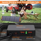 N-Type 16BB 120W Portable Solar Panel for EF/Jackery/Bluetti/Anker Power Station 25% High Efficiency Foldable Solar Panel Charger with QC3.0 USB-A &Type-C Output IP68 for Outdoor Camping RV
