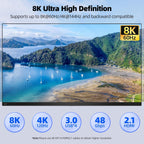 KVM Switch 3 Monitors 3 Computers 8K@60Hz 4K@144Hz, HDMI Dispalyport Triple Monitor KVM Switches with 4 USB3.0 Port for USB Devices, Support Extended/Mirror Mode, Wired Controller and USB3.0 Cables