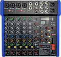 EXOTON Professional Audio Mixer Console, 6 Channel with USB, Bluetooth, MP3 Input, 48V Phantom Power, Ideal for Studio, Live Performance, and DJ Use