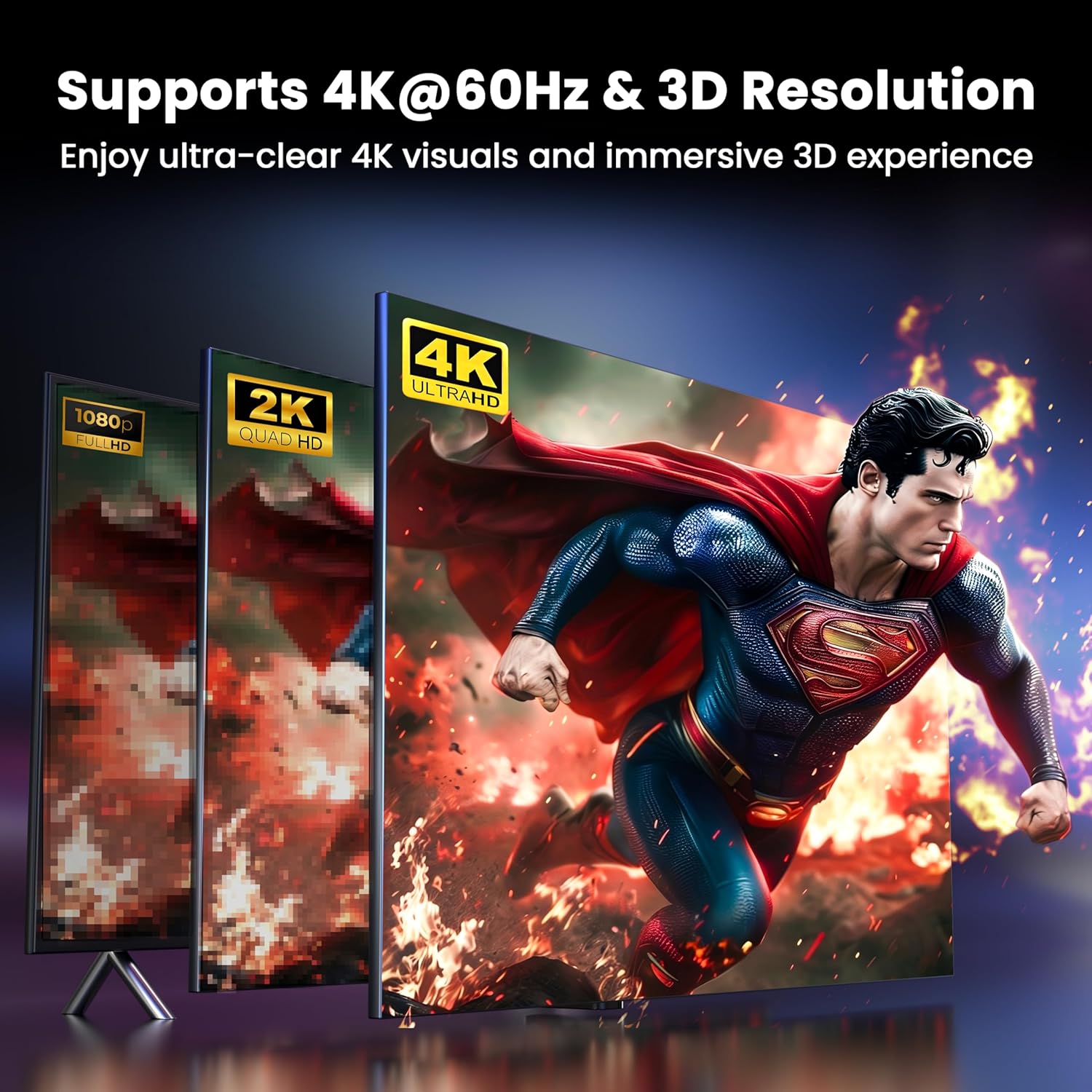 4K HDMI Splitter 1x4 withEDID, 4K@60Hz HDR HDMI 2.0 18Gbps HDMI Duplicator Support HDCP 2.2 for Switch2 Apple TV, PS5, Xbox, Roku, Projector... (4K@60Hz 1 in 4 Out)