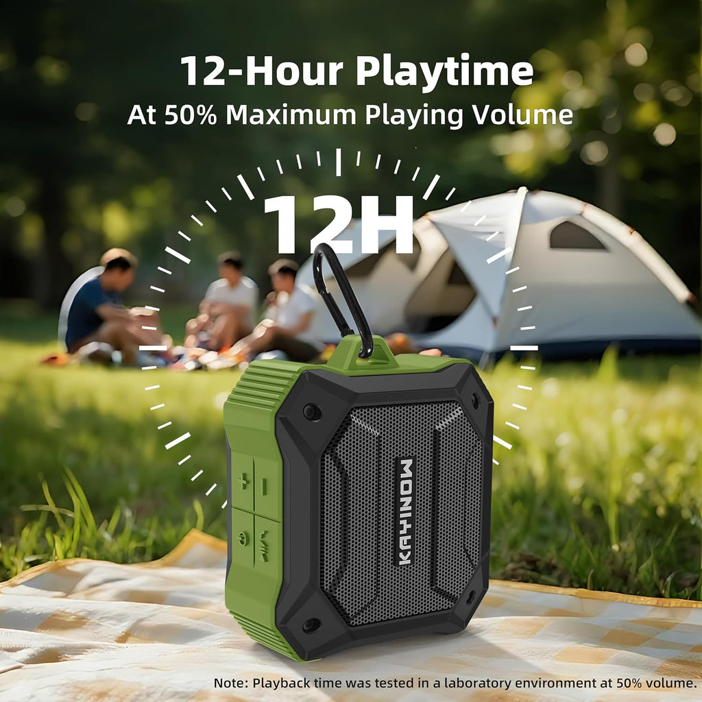 Portable Bluetooth Speaker with IPX7 Waterproof 5W Small Wireless Speakers with TWS Pairing,TF Card/AUX,12 Hours Playtime for Outdoor,Camping,Bathroom,Travel,Beach Use,Gift Ideas