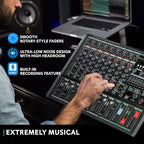 8 Channel Dj Mixer, Dj Board for Pa Stage systems with 99 Kinds of DPS Digital Effects,Echo+Delay Effect,Mic/Line XLR+6.35mm Input, AUX, Usb,MP3 Player,Recording Headphone Jack,PA-8