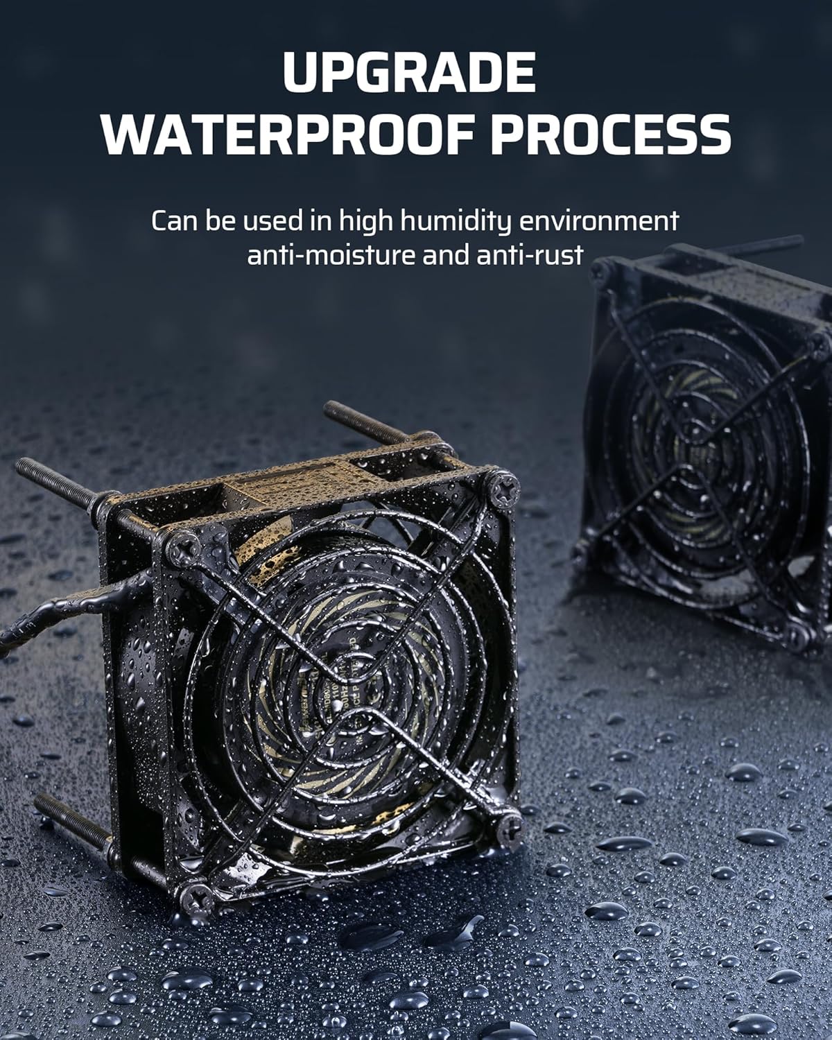 DEWENWILS 2 Pack 120V AC Fan, Waterproof Exhaust Fan 80mm, 14W 2470RPM 21CFM, DIY Cooling Fan for Refrigerator, Computer Case, Compressor Engine, Generator, UL Listed