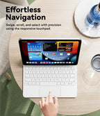 GreenLaw for iPad 11th(A16,2025)/10th(2022) Generation Case with Keyboard, Magic-Style Keyboard Stand, 7 Color Backlit, Stain-Resistant Surface, Multi-Touch Trackpad, White
