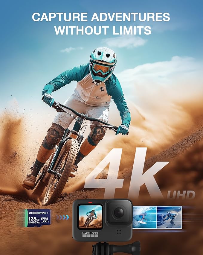 128GB CT100 microSDXC UHS-I Memory Card with Adapter - up to 100MB/s, C10, U3, V30, 4K UHD, A2, Micro SD Card for Smartphones, Tablets, Cameras, Gaming Consoles, and Drones (1 Pack)