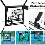 Cell Phone Fence Mount with Shade, Fence Phone Holder Mounting Kit for iPhone, GoPro, Mevo Start, Insta360 and Other Action Cameras, Streaming Kit for Recording Baseball, Softball and Tennis