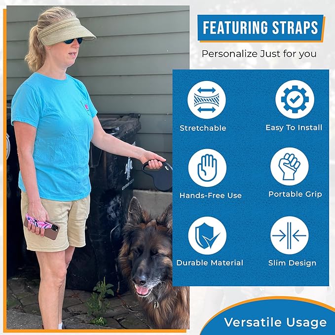 Phone Grip Strap - Reversible Finger Holder for Phone Back, Customizable Anti-Slip Design, Wireless Charging Compatible Detachable Holder for iPhone - Carbon Fiber