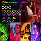 Overhead Phone Mount with Ring Light, 10’’ LED Selfie Light for Desk,with Stand and Phone Holder for iPhone and Camera,Overhead Tripod for Video Recording, Live Streaming, Zoom Meeting