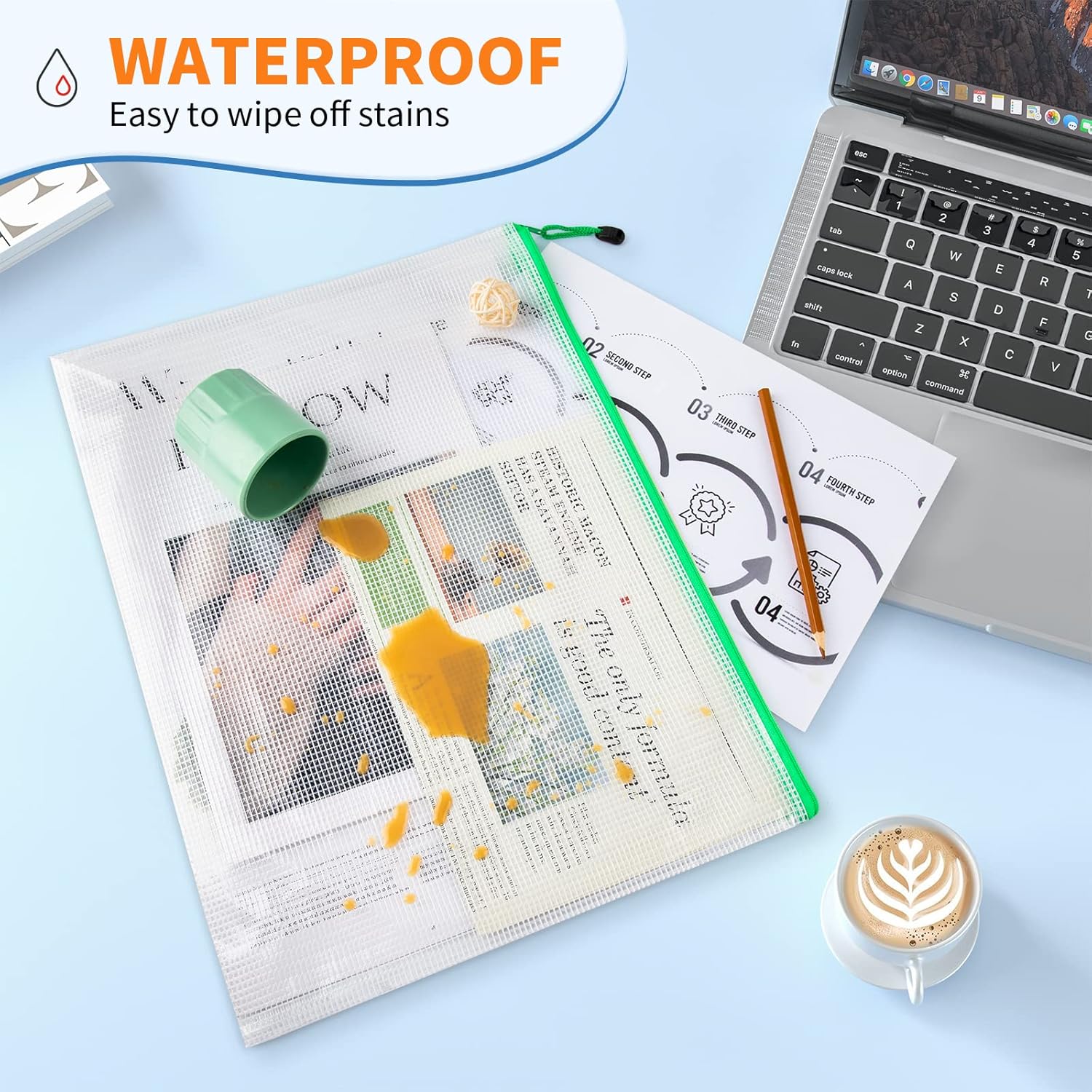 Umriox 32PCS Mesh Zipper Pouch, Zipper Bags for Organizing, A4, Letter Size, Storage Bags for Board Game, Puzzles, School Office Supplies