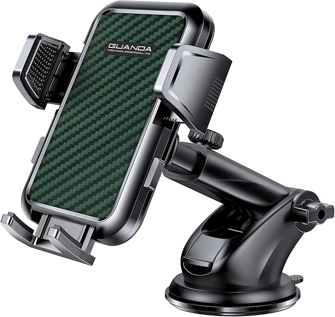 Suction Cup Car Phone Mount for Windshield/Dashboard, Hand Free Mobile Phone Holder for Car, Universal Cell Phone Holder Stand for iPhone 15 14 13 12 Pro Max Samsung Android 【Thick Case Friendly】