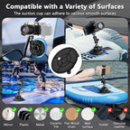 Camera Suction Cup Mount with Ball Head Magic Arm,4.5" Metal Vacuum Suction Cup Mount Car Windshield Dash Mount for Action Camera/Phone Holders with 1/4",1/8" Holes(Black)