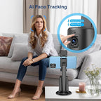 Auto Face Tracking Tripod 360° Rotating Cell Phone Photo and Video Kits Stand, No App, Camera Stand with Remote and Gesture Control, Rechargeable Smart Shooting Stand for Live Recording Tiktok（Black）
