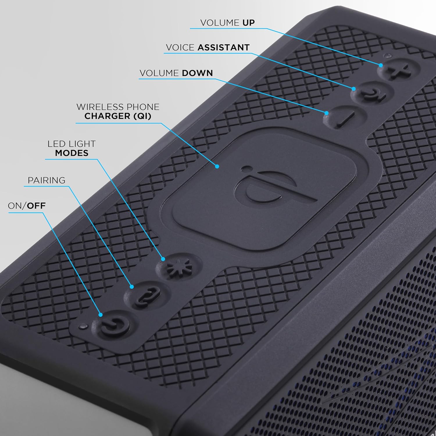 Altec Lansing Loud Portable Speakers Bluetooth Wireless Waterproof - MultiColor LED, 20 Hour Playtime, Mount Included | HydraBLAST 2.0 Magnetic Bluetooth Speaker for Travel, Home and Outdoor Adventure