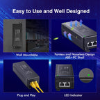 MokerLink Gigabit PoE Injector, 802.3af/at/bt 60W, 10/100/1000Mbps Ethernet, Plug & Play, Distance Up to 100 Meters (328 ft.)