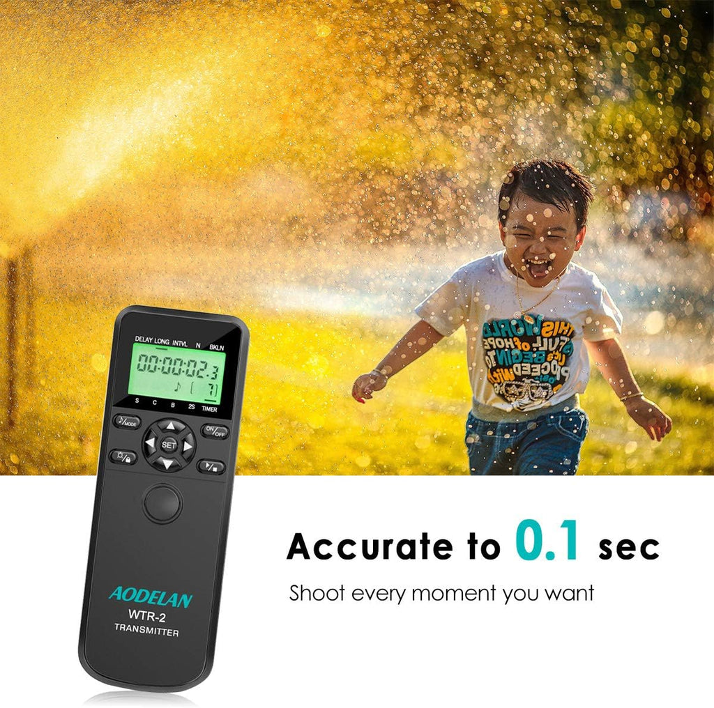 AODELAN Camera Wireless Shutter Release Timer Remote Control for Canon EOS R, RP, Rebel SL2, 250D, 750D, 90D, 80D, 77D, M6 Mark II, 5D Mark IV; Fujifilm X-T3, X-T100; for Olympus OM-D E-M1 Mark II