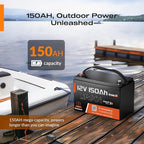 12V 150Ah LiFePO4 Lithium Battery BCI Group31 Bluetooth- Built-in 110A BMS, Deep Cycle Battery for Solar, RV, Marine, Off-Grid Applications - 15000+ Life Cycles, Safe & Lightweight
