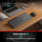 Trueque Wireless Keyboard and Mouse Combo - Full-Size Quiet Keyboard with Palm Rest, Phone Holder, Multimedia Keys, Power Switch, Compatible with Windows, Chrome OS, PC, Laptop (Batteries Included)