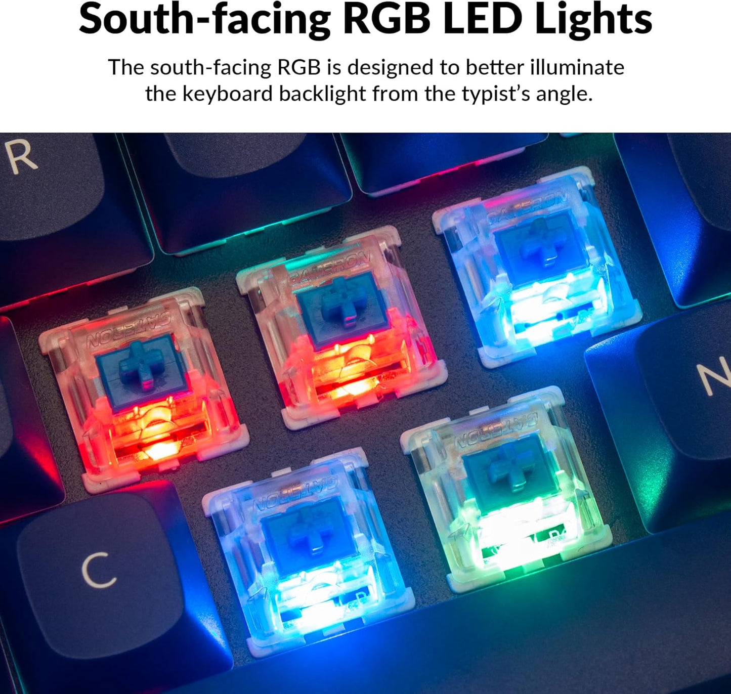 Keychron Q2 Wired Custom Mechanical Keyboard, QMK/VIA Programmable Macro, Full Aluminum, Hot-Swappable Gateron G Pro Blue Switch, 65% Layout Double Gasket Compatible with Mac and Windows - Blue