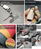 Handmade Cowhide Leather Phone Wrist Strap,Universal Adjustable Key Lanyard,Stylish Wristlet Keychains for Women&Men