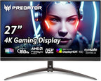 acer Predator XB273K 27" 4k Gaming Monitor | AMD FreeSync Premium | ZeroFrame Design | 160Hz Refresh | Up to 0.5ms Response | Height, Tilt, Swivel, Pivot Adjust | HDR 400 | 1 x DP 1.4 & 2 x HDMI 2.1