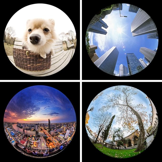 KEYWING Fisheye Lens 198° Fish Eye Phone Camera Lens Kit for iPhone Fish Bowl Camera Lens Attachments for iPhone 7 8 x xr 11 12 13 pro max Samsung Smartphone Black