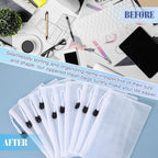 Jetec 32 Pcs Mesh Zipper Bags Toy Storage Bikini Organizer Bag Bolsas Para Guardar Trajes De Baño Waterproof Zipper Reusable Pouch Puzzle Multipurpose for Storage Office(White,7.5 x 5 Inch)