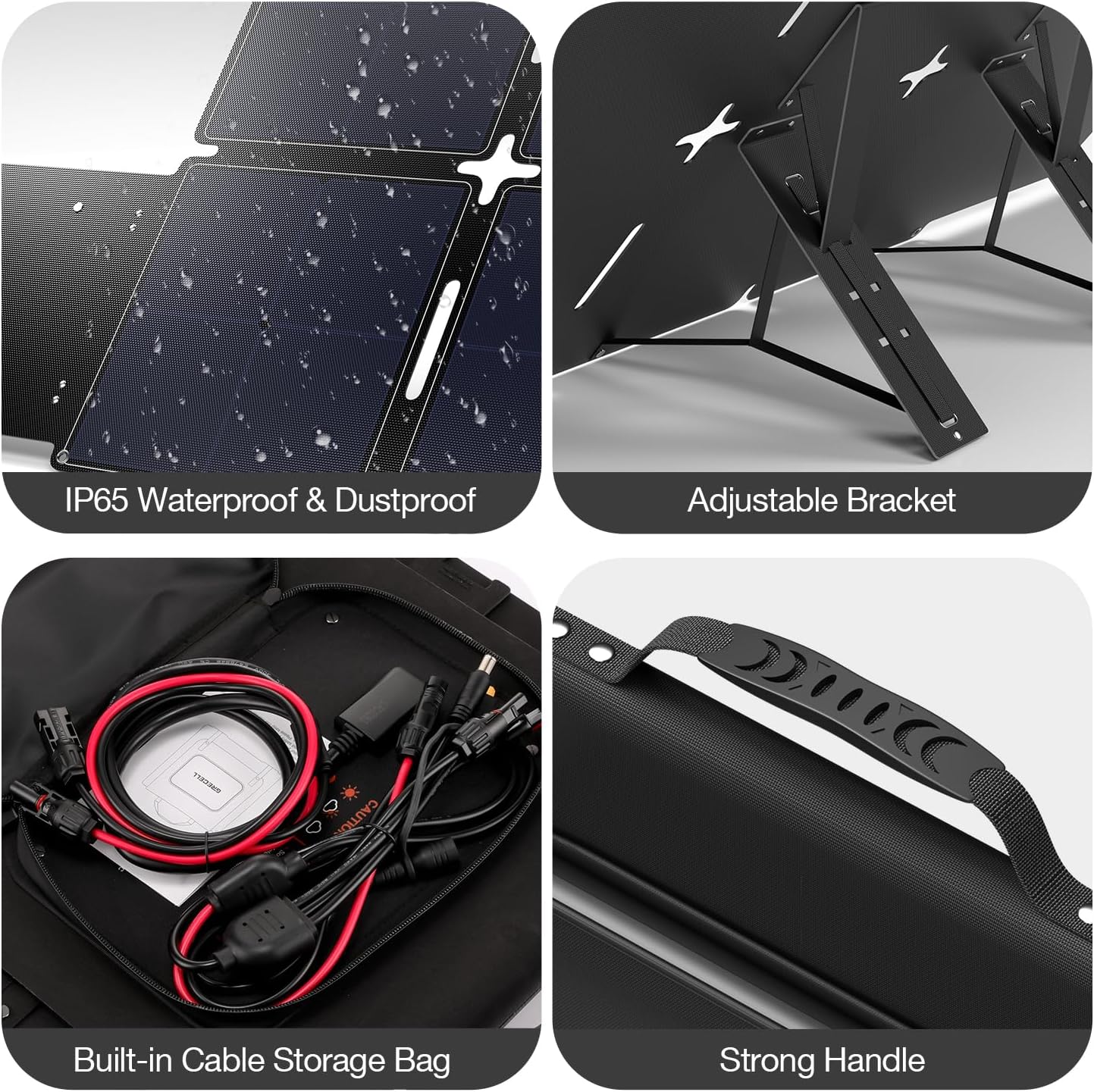 GRECELL 240W Portable Solar Panel for Power Station, Ultra Light Foldable Solar Panel Kit, 25% High Efficiency, IP65 Waterproof, Solar Charger for Outdoor Camping RV Boat Home Backup Power, Off-Grid