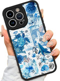 AIGOMARA Case for iPhone 15 Pro [Compatible with MagSafe] Blue Turtle Shell Ocean Collage Pattern Design for Women Girls Men Soft TPU Bumper Hack PC Back Shockproof Protective Slim Magnetic Cover