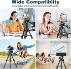 JOILCAN Mini Tripod for Camera, 25" Tabletop Camera Tripod, Portable Travel Tripod w/Phone & Tablet Holder, Lightweight Aluminum Tripods for DSLR Phone