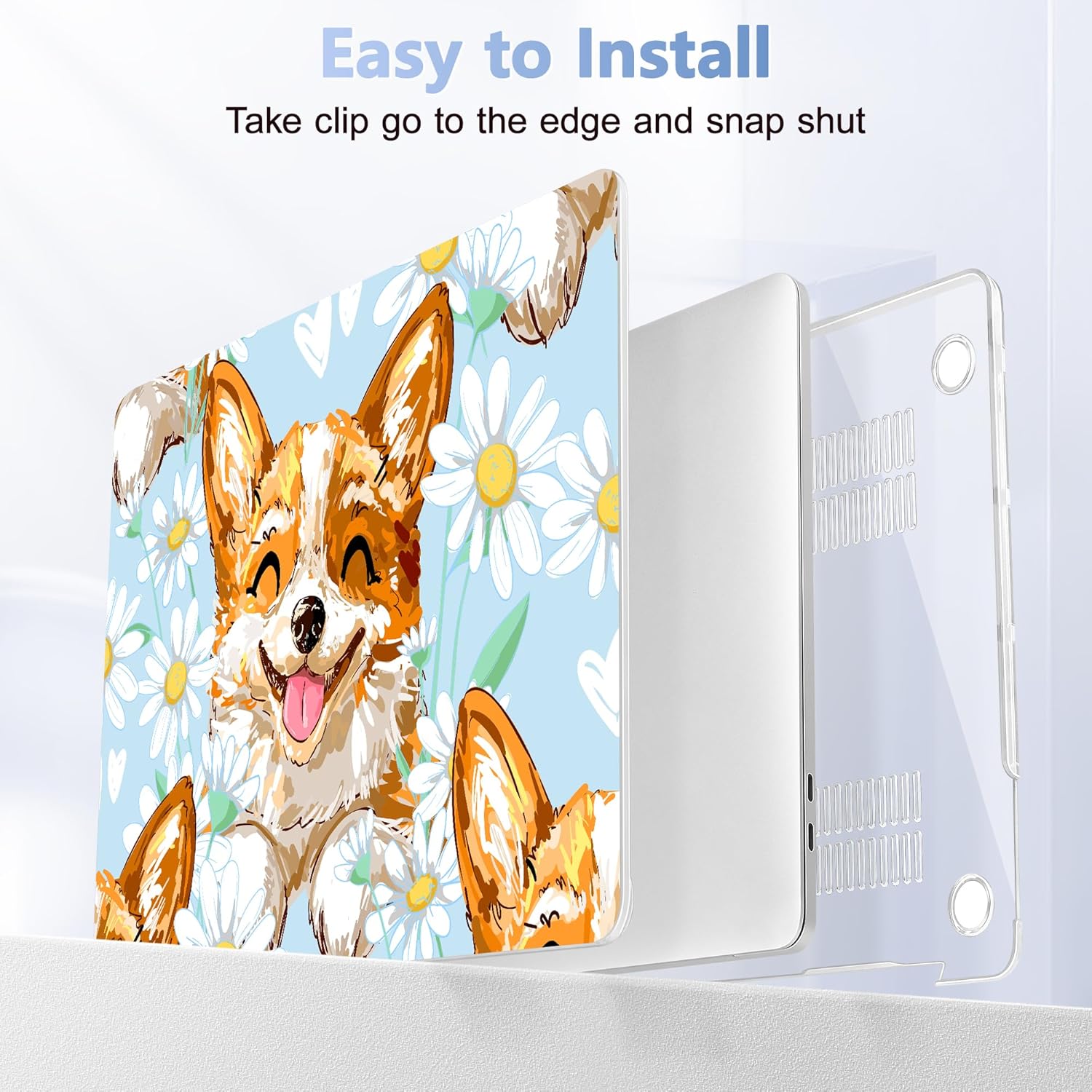 Case for MacBook Pro 13 inch with/Without Touch Bar (2016-2022, M2 A2338 M1 A2289 A2251 A2159 A1989 A1706 A1708), Hard Shell + Keyboard Cover + Dust Plug, Cute Corgi Dog