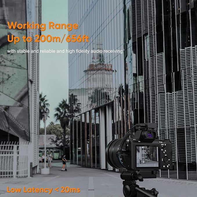 COMICA Vimo C3 Wireless Lavalier Microphone with Noise Cancellation, 656ft Transmission, Gain Control, Compact Wireless Lapel Microphone for DSLR Cameras/Android/Live-Streaming/Vlogging/YouTube