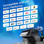 Bluetooth Shipping Label Printer 4x6 - D450BT Thermal Label Printer for Shipping Packages, Small Business, Home, Office, Compatible with Amazon, Ebay, Tiktok, Etsy, USPS